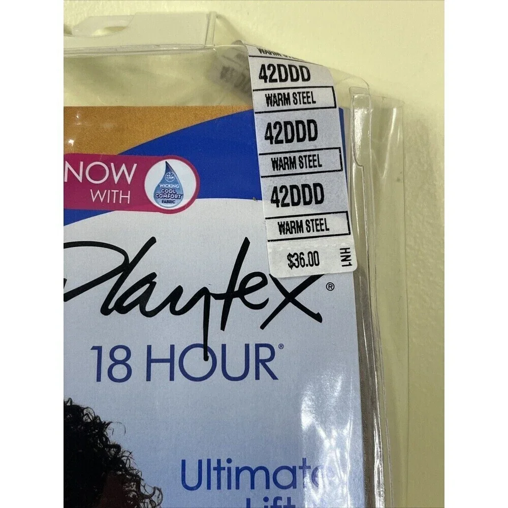 Playtex 18 Hour Ultimate Lift & Support Bra Wirefree 4745 Warm Steel 42DDD NEW